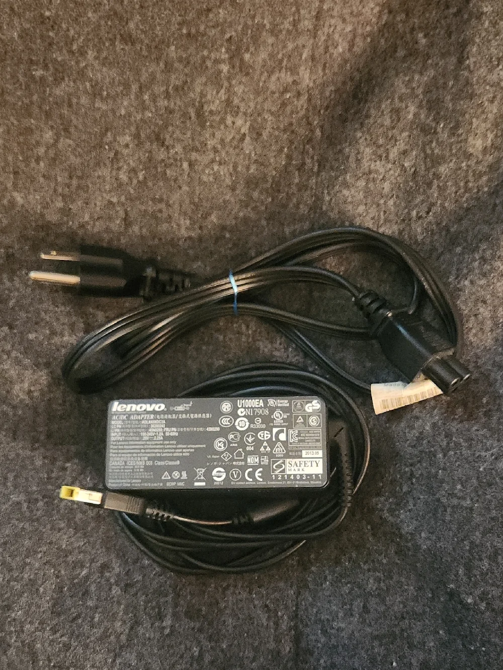 Lenovo Black AC Power Adapter with Cable Square Plug